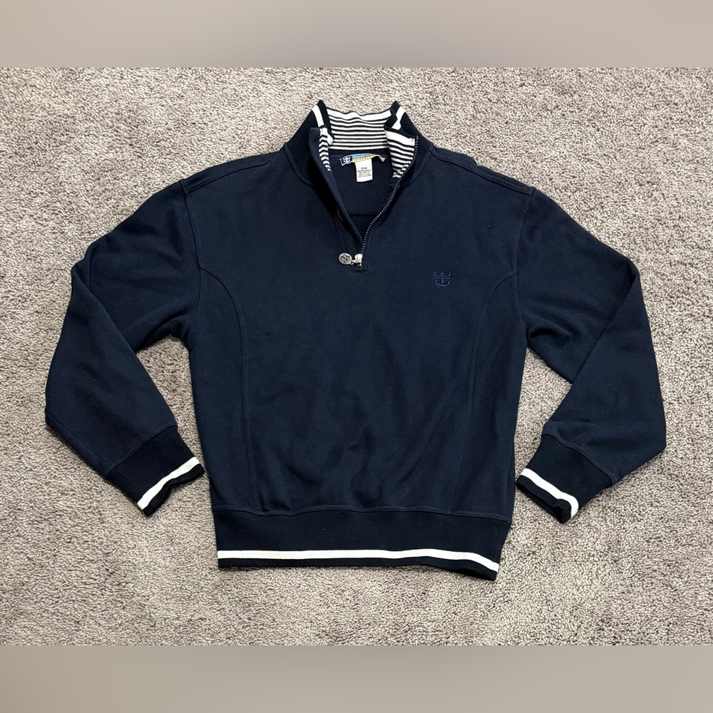 Royal Caribbean International Quarter Zip Sweater Blue Mens Size Small‎ Medium
